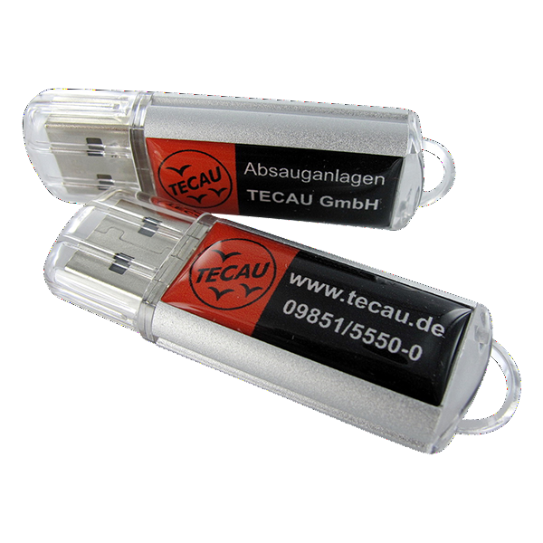 USB-Stick DE-ORG mit Druck und Doming
